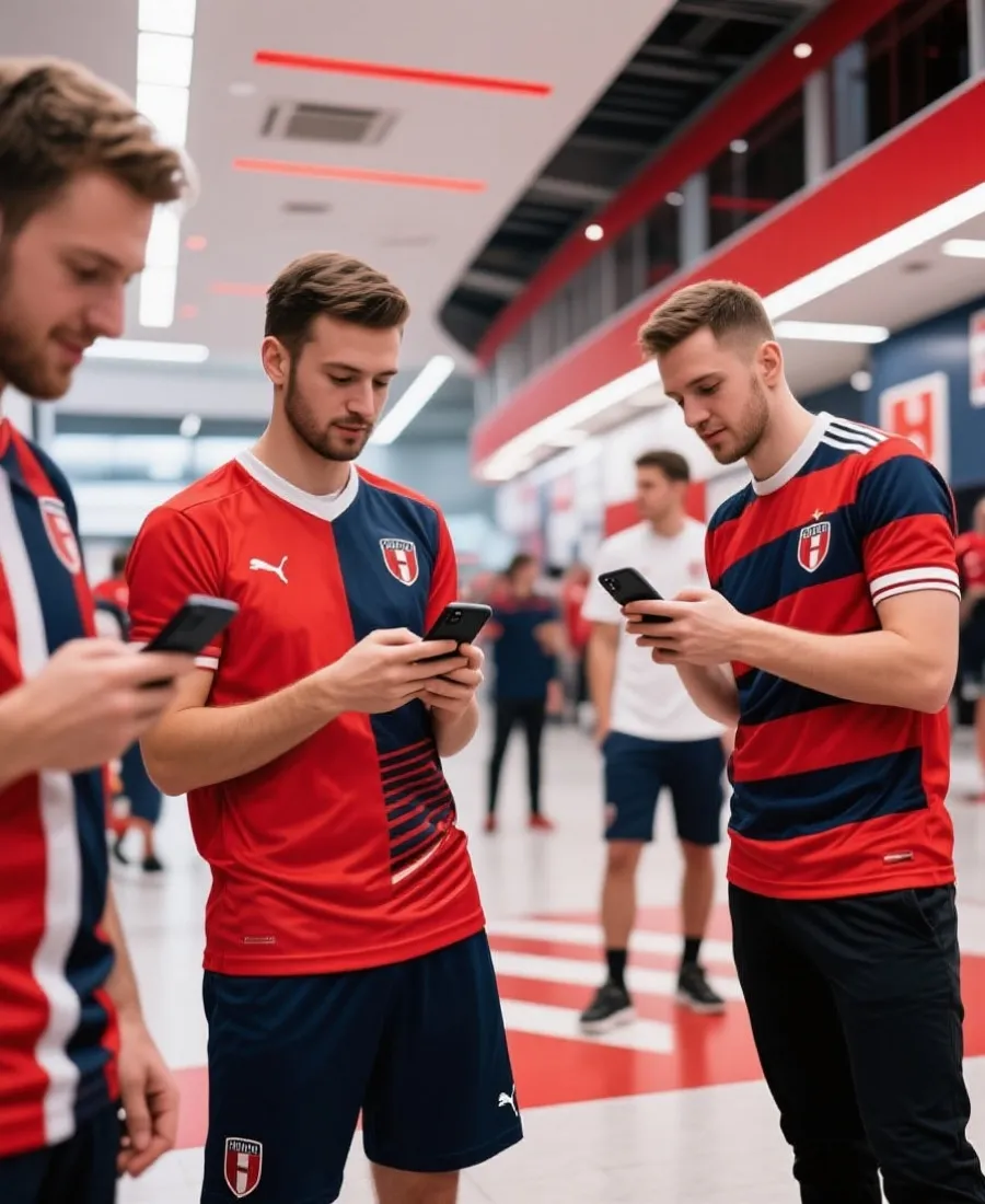 世界杯球迷使用移动设备浏览赛事内容示意图